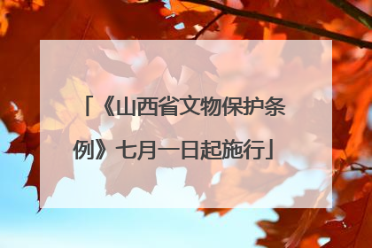 《山西省文物保护条例》七月一日起施行