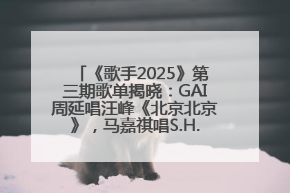 《歌手2025》第三期歌单揭晓：GAI周延唱汪峰《北京北京》，马嘉祺唱S.H.E《你曾是少年》