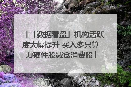 「数据看盘」机构活跃度大幅提升 买入多只算力硬件股减仓消费股