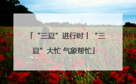 “三夏”进行时丨“三夏”大忙 气象帮忙