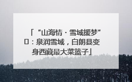 “山海情・雪域援梦”⑪：泉润雪域，白朗县变身西藏最大菜篮子