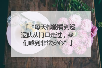 “每天都能看到巡逻队从门口走过，我们感到非常安心”