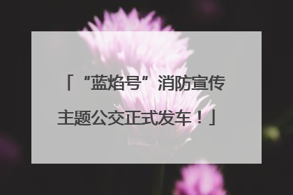 “蓝焰号”消防宣传主题公交正式发车！