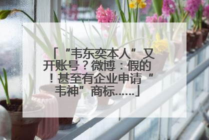 “韦东奕本人”又开账号？微博：假的！甚至有企业申请“韦神”商标……