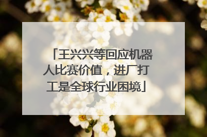王兴兴等回应机器人比赛价值，进厂打工是全球行业困境
