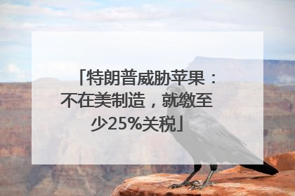 特朗普威胁苹果：不在美制造，就缴至少25%关税