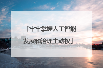 牢牢掌握人工智能发展和治理主动权