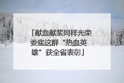 献血献浆同样光荣 娄底这群“热血英雄”获全省表彰