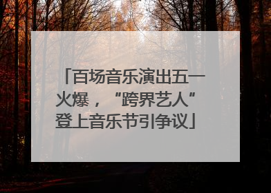 百场音乐演出五一火爆，“跨界艺人”登上音乐节引争议