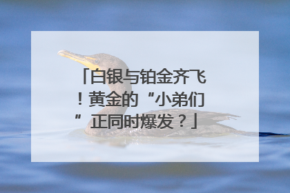 白银与铂金齐飞！黄金的“小弟们”正同时爆发？