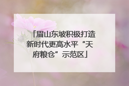 眉山东坡积极打造新时代更高水平“天府粮仓”示范区