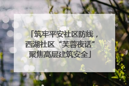 筑牢平安社区防线，西湖社区“芙蓉夜话”聚焦高层建筑安全