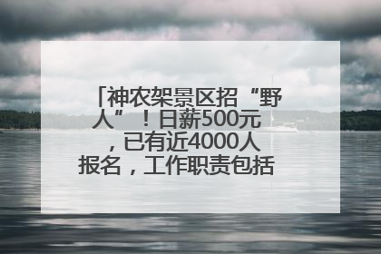 神农架景区招“野人”！日薪500元，已有近4000人报名，工作职责包括“接受游客投喂”