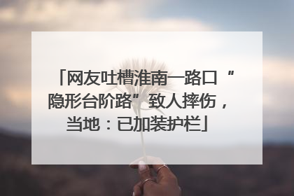 网友吐槽淮南一路口“隐形台阶路”致人摔伤，当地：已加装护栏