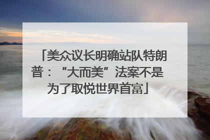 美众议长明确站队特朗普：“大而美”法案不是为了取悦世界首富