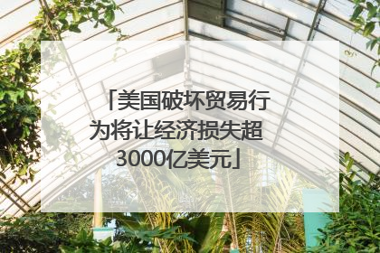 美国破坏贸易行为将让经济损失超3000亿美元