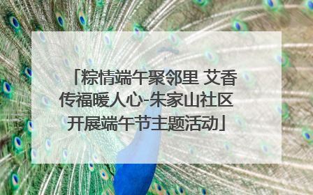 粽情端午聚邻里 艾香传福暖人心-朱家山社区开展端午节主题活动