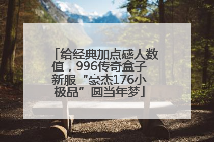 给经典加点感人数值，996传奇盒子新服“豪杰176小极品”圆当年梦
