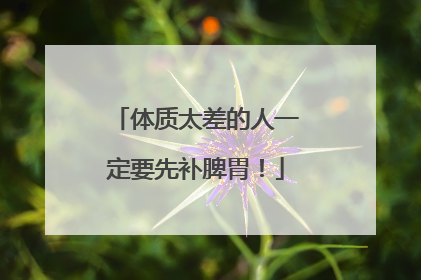体质太差的人一定要先补脾胃！