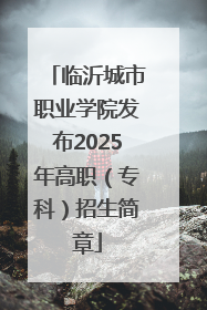 临沂城市职业学院发布2025年高职（专科）招生简章