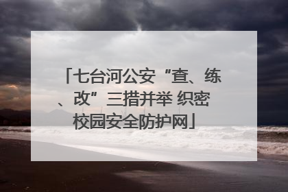 七台河公安“查、练、改”三措并举 织密校园安全防护网
