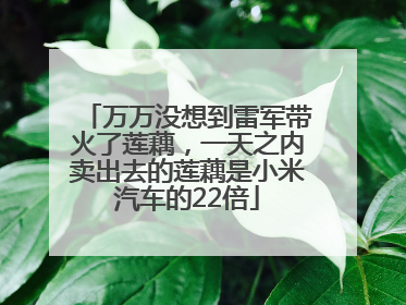 万万没想到雷军带火了莲藕，一天之内卖出去的莲藕是小米汽车的22倍