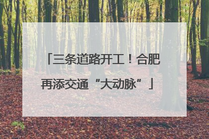 三条道路开工！合肥再添交通“大动脉”