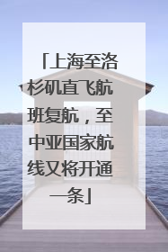 上海至洛杉矶直飞航班复航，至中亚国家航线又将开通一条