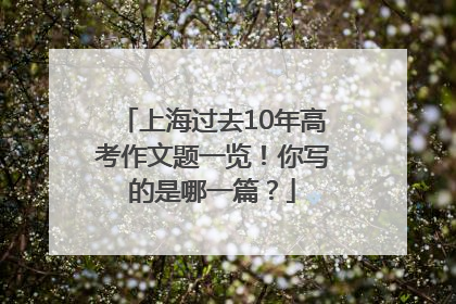 上海过去10年高考作文题一览！你写的是哪一篇？