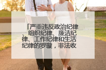 严重违反政治纪律、组织纪律、廉洁纪律、工作纪律和生活纪律的罗璇，非法收受他人巨额财物