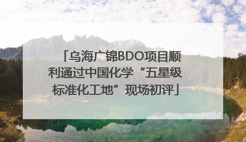 乌海广锦BDO项目顺利通过中国化学“五星级标准化工地”现场初评