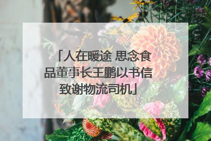 人在暖途 思念食品董事长王鹏以书信致谢物流司机