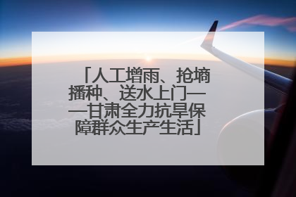 人工增雨、抢墒播种、送水上门——甘肃全力抗旱保障群众生产生活