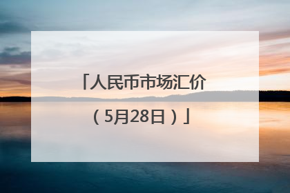 人民币市场汇价（5月28日）