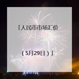 人民币市场汇价（5月29日）