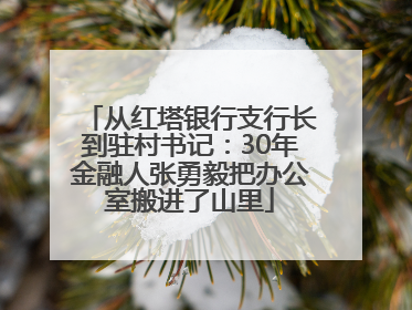 从红塔银行支行长到驻村书记：30年金融人张勇毅把办公室搬进了山里