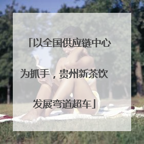 以全国供应链中心为抓手，贵州新茶饮发展弯道超车