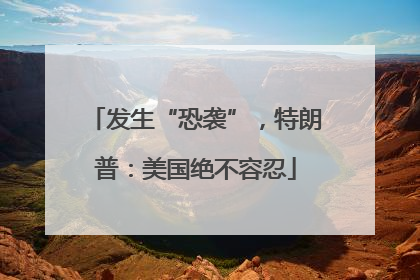 发生“恐袭”，特朗普：美国绝不容忍