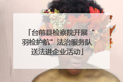 台前县检察院开展“羽检护航”法治服务队送法进企业活动