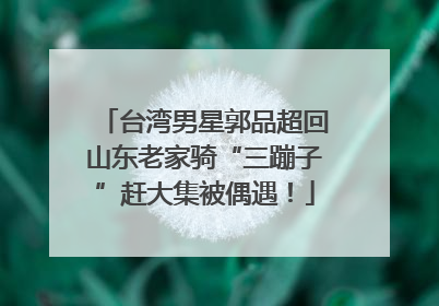 台湾男星郭品超回山东老家骑“三蹦子”赶大集被偶遇！