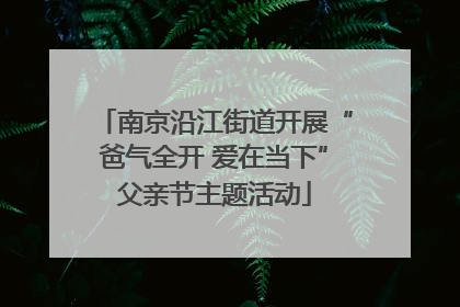 南京沿江街道开展“爸气全开 爱在当下”父亲节主题活动