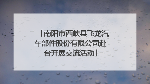 南阳市西峡县飞龙汽车部件股份有限公司赴台开展交流活动