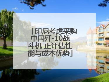 印尼考虑采购中国歼-10战斗机 正评估性能与成本优势