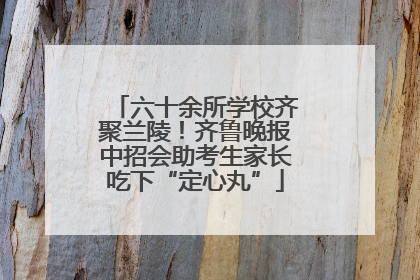 六十余所学校齐聚兰陵！齐鲁晚报中招会助考生家长吃下“定心丸”
