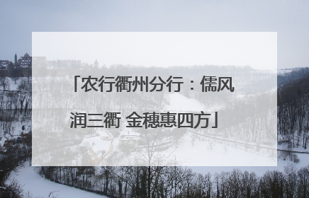 农行衢州分行：儒风润三衢 金穗惠四方