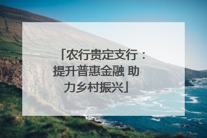 农行贵定支行：提升普惠金融 助力乡村振兴
