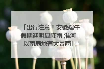 出行注意！安徽端午假期迎明显降雨 淮河以南局地有大暴雨