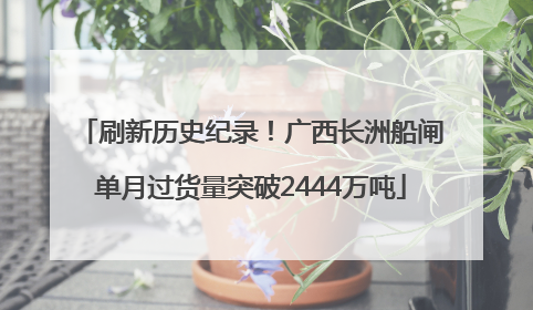 刷新历史纪录！广西长洲船闸单月过货量突破2444万吨