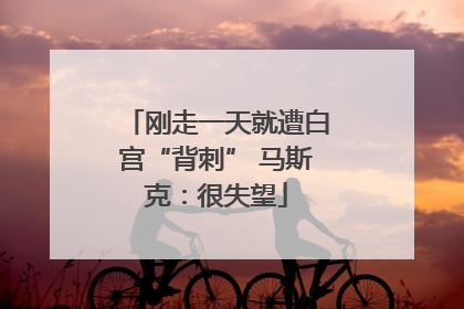 刚走一天就遭白宫“背刺” 马斯克：很失望