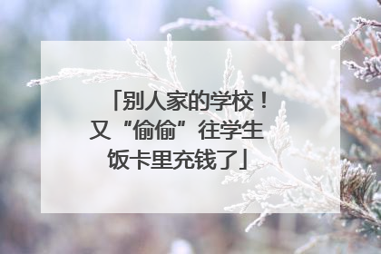 别人家的学校！又“偷偷”往学生饭卡里充钱了